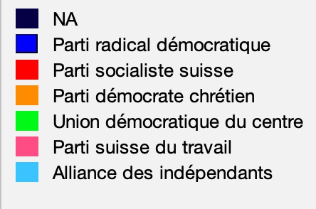 Légende du réseau de 1945-1965