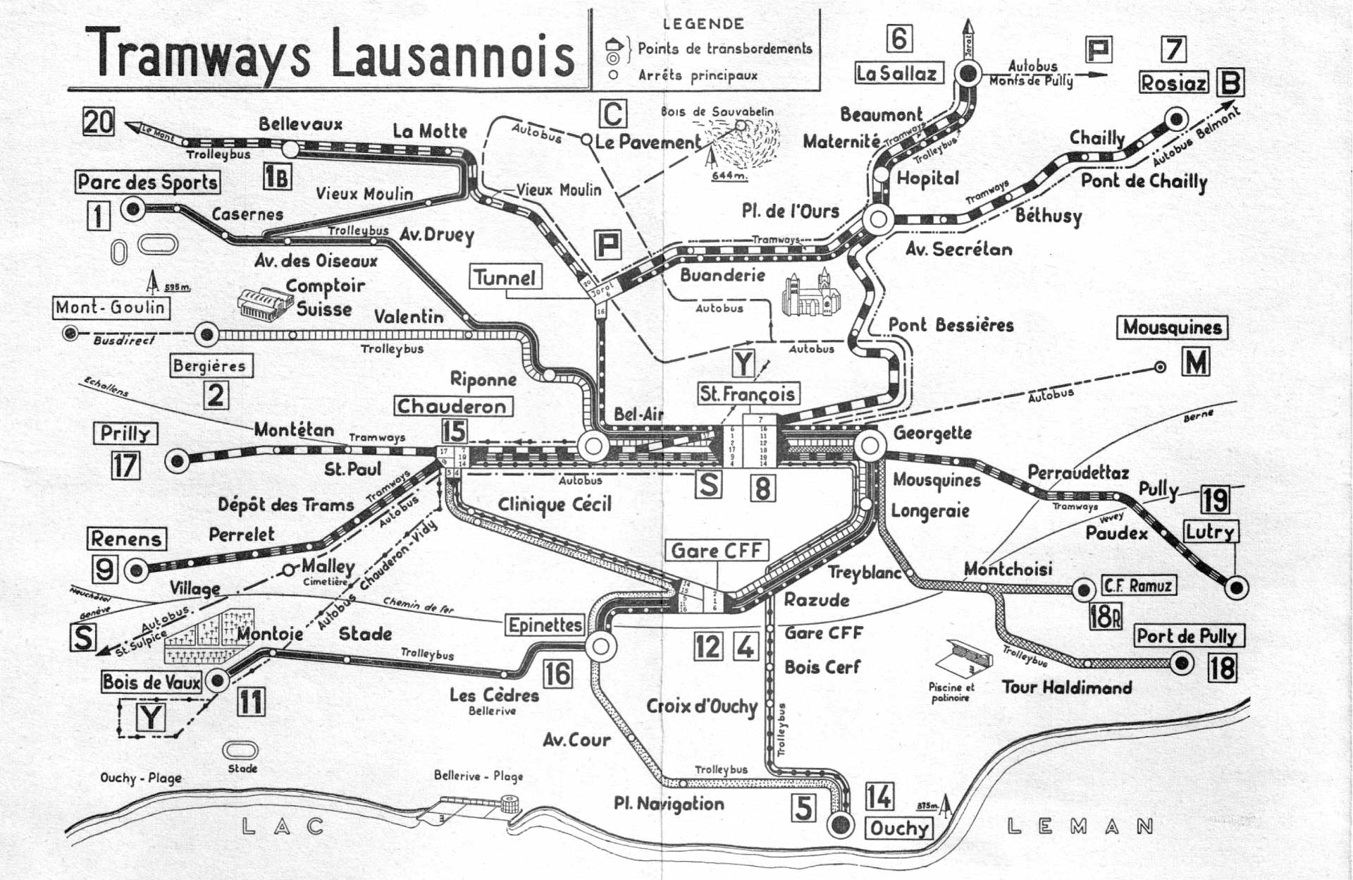 Plan et tramway lausannoi
