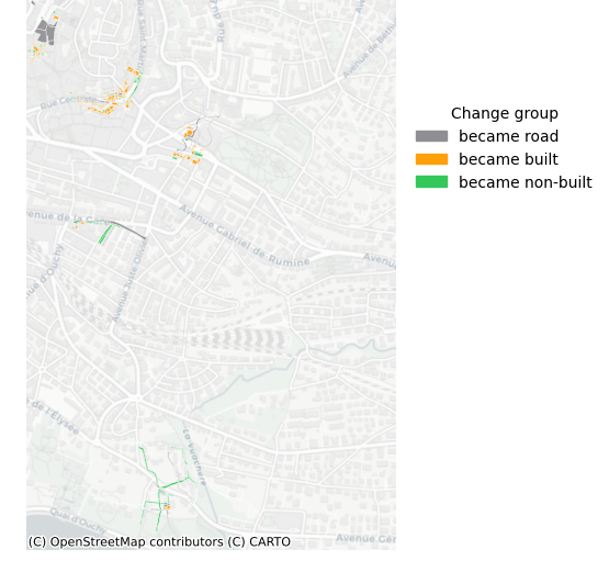Carte des changements 1721-1831