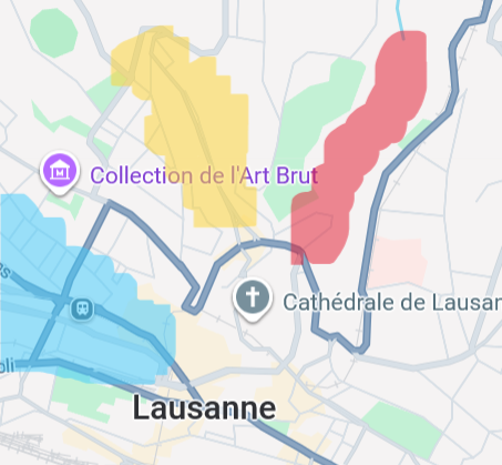 Schéma des zones de Lausanne