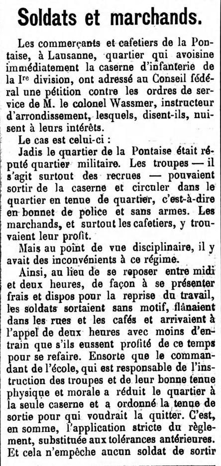 Extrait de la Gazette de Lausanne