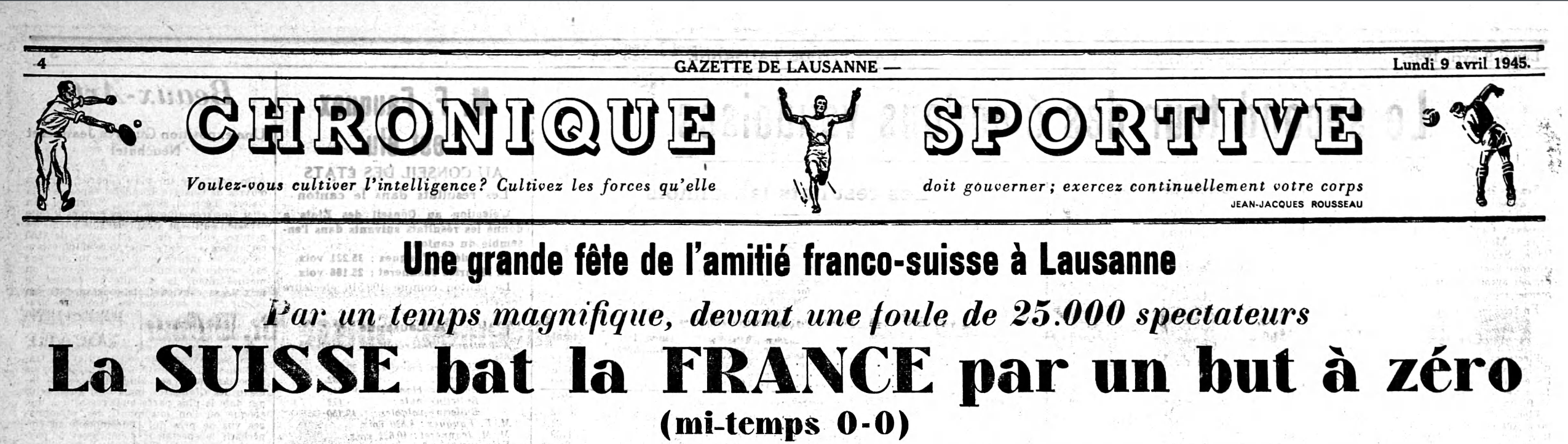 Match France Suisse 1945
