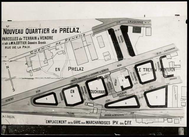 Plan du nouveau quartier de Prélaz, 1913